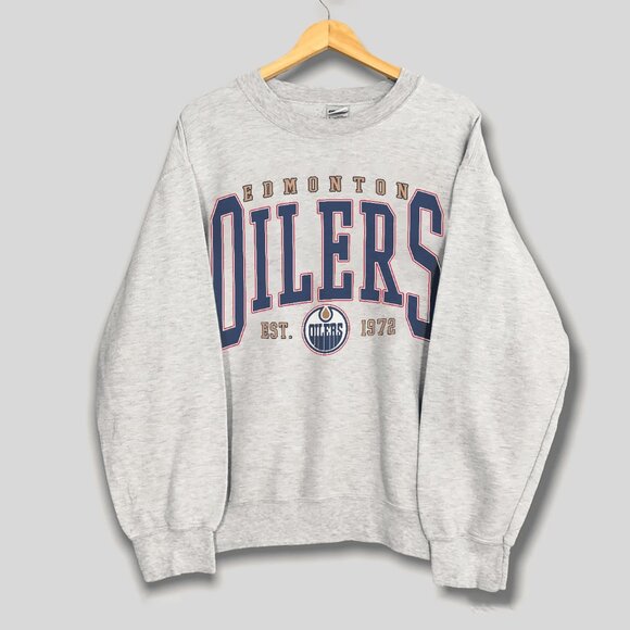 90s Vintage Edmonton Oilers Sweatshirt, Retro Edmonton Oilers Hockey Shirt Tee - Picture 1 of 2